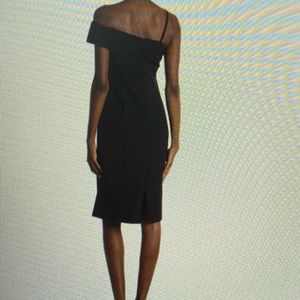 Pleated One-Shoulder Sheath Dress. Marina(NWT)